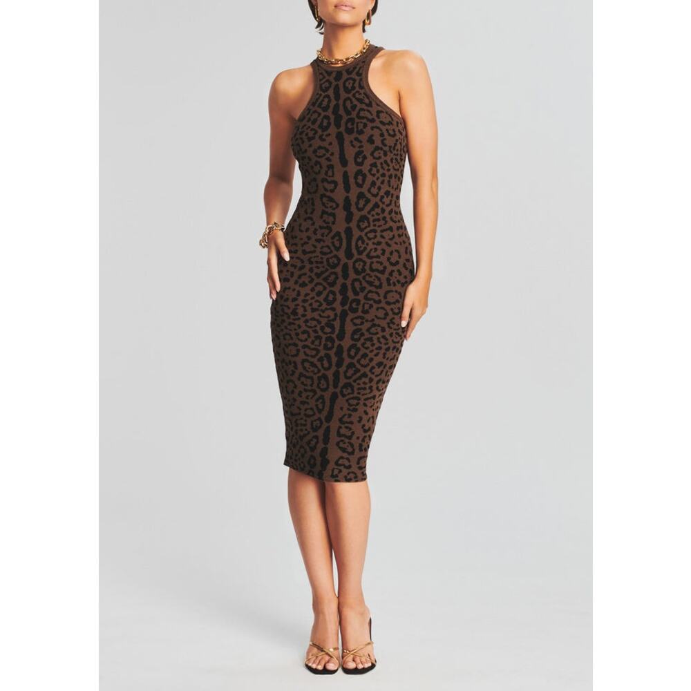 Seroya Sabine Cheetah Jacquard Soft Dress XS NWT Super Soft Plush